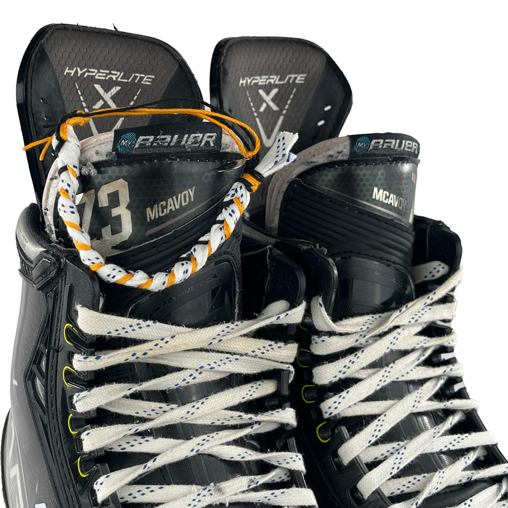 Game-Used Hockey Skate Lace Bracelet - Braided - Charlie McAvoy