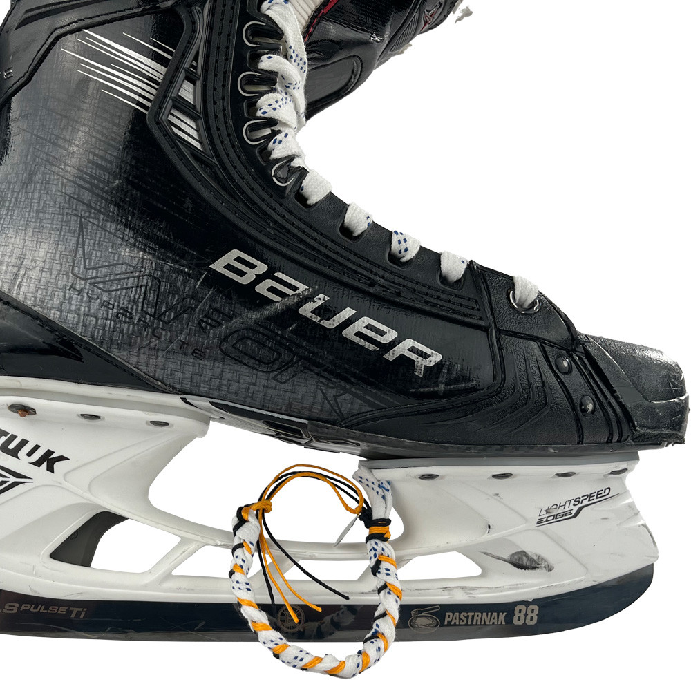 Game-Used Hockey Skate Lace Bracelet - Braided - David Pastrnak