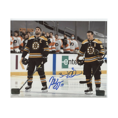 Patrice Bergeron and Brad Marchand Dual Signed / Autographed Hug Photo ...