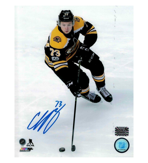 Lids Charlie McAvoy Boston Bruins Fanatics Authentic Autographed 8 x 10  Black Jersey Skating Photograph