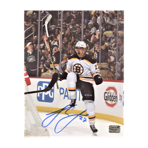 Lids Jeremy Swayman Boston Bruins Fanatics Authentic Autographed 8 x 10  Black Alternate Jersey in Net Photograph