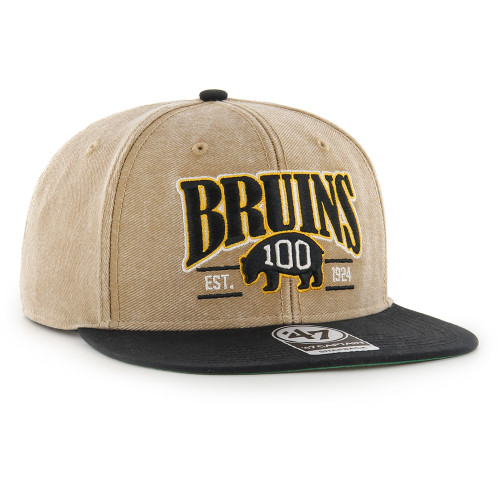Men's Boston Bruins '47 Black/White Vintage Trucker Snapback Hat