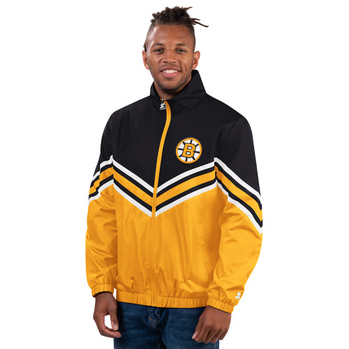 Bruins Starter Vintage Ace V-Neck Pullover White Jacket (L) | Boston ProShop