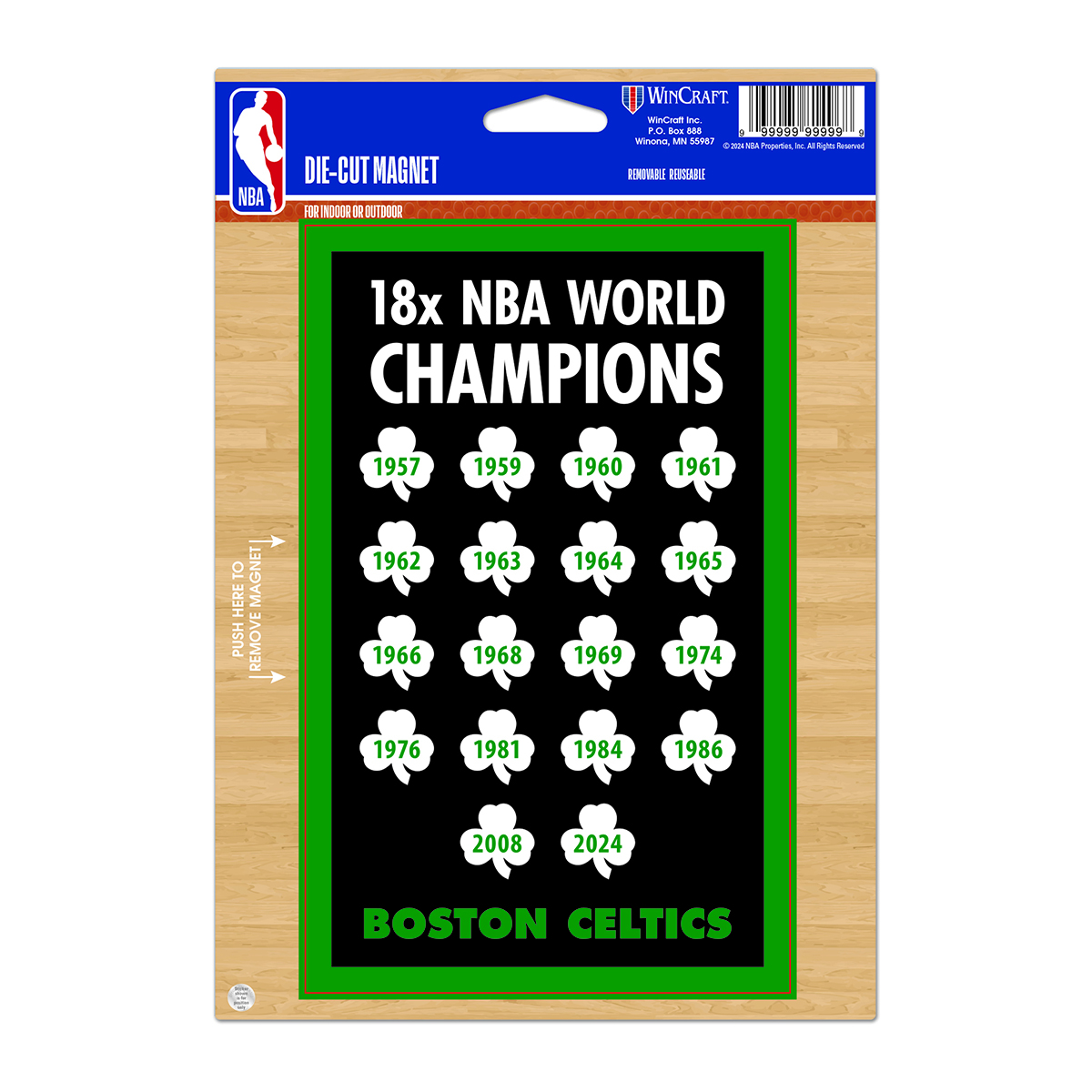 Celtics 18x NBA Champions Shamrock Magnet - Boston ProShop