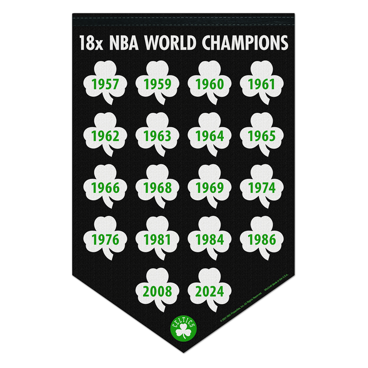 CELTICS セルティックス 永久欠番 バナー Celtics18xNBAChampionsShamrock