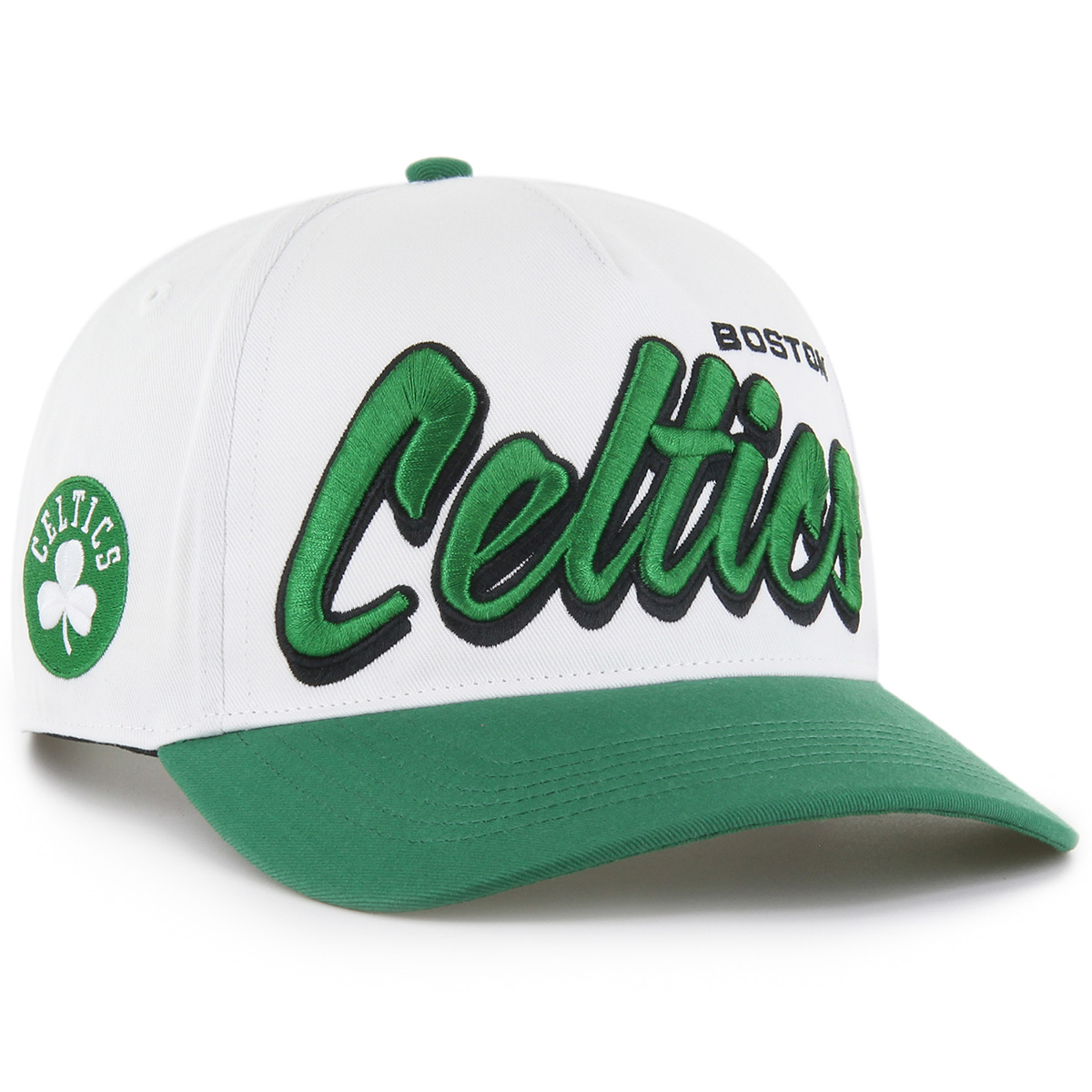 Celtics '47 Drop Shadow White Hitch Cap - Boston ProShop