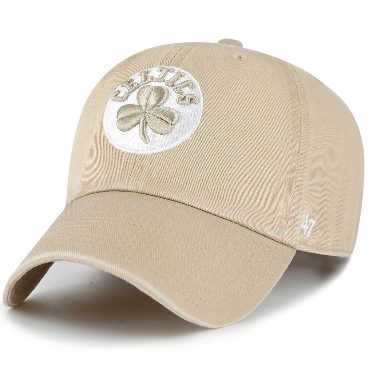 Celtics '47 Shamrock Khaki Clean Up Cap - Boston ProShop