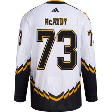 Authentic Adidas Boston Bruins Mcavoy Reverse Retro NHL Hockey Jersey  Yellow 54