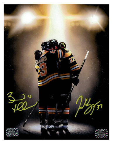 Patrice Bergeron and Brad Marchand Dual Signed / Autographed Hug Photo ...