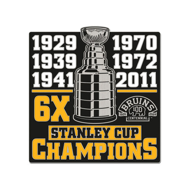 Boston Bruins 6x Stanley Cup Champions 12x6 Metal License Plate