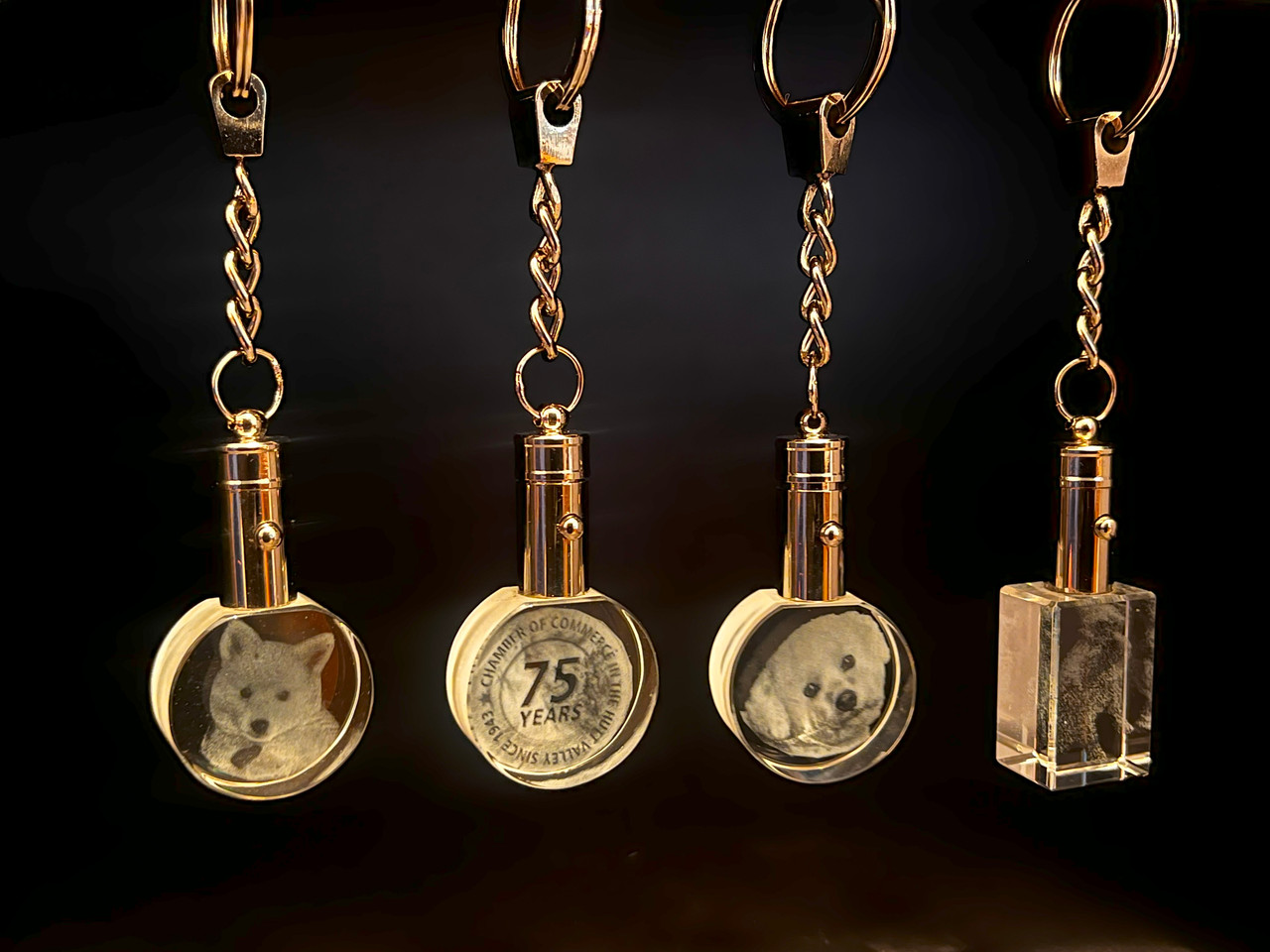 Crystal Keyrings  - 3 shapes - great as a gift