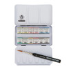 Schmincke Horadam Watercolor Metal Box Set of 12 Half Pans with Brush (74012)