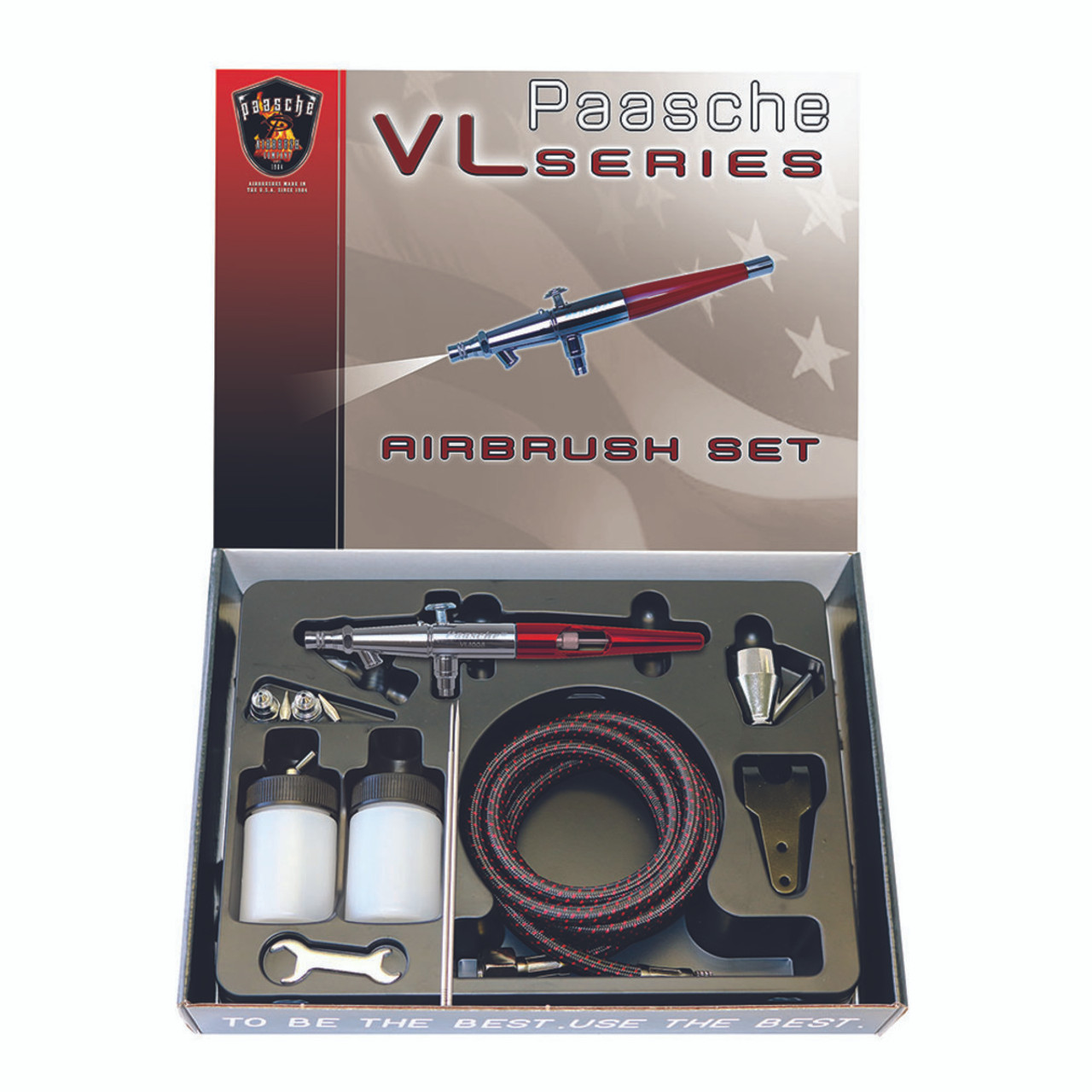 Paasche VL-3MH (Formerly VL-202S) Airbrush Kit w/Metal Handle and All 3 Heads