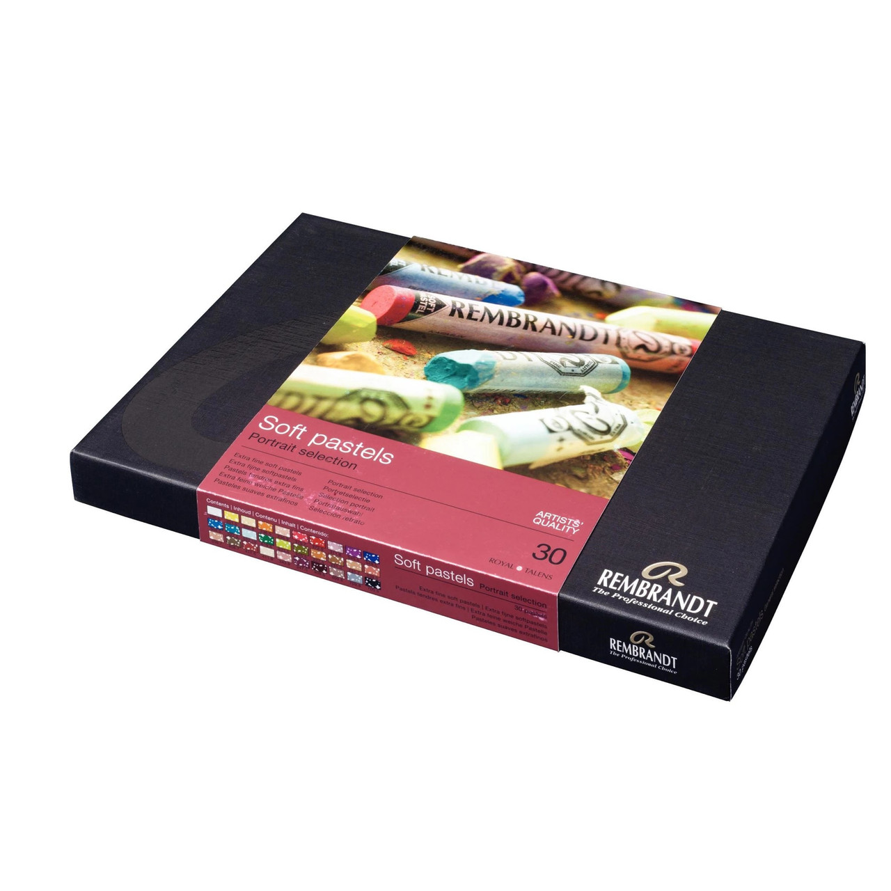 Rembrandt Soft Pastel Cardboard Box Set - 30 Full Stick Portrait Selection