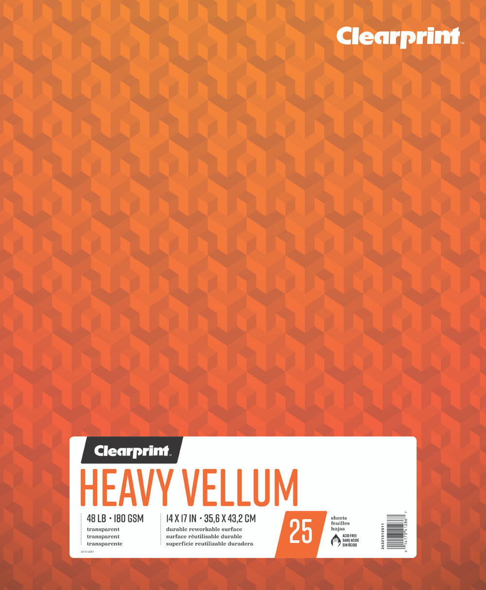 Clearprint Heavy Vellum, 14X17, 25 Sheets, 47Lb/176Gsm