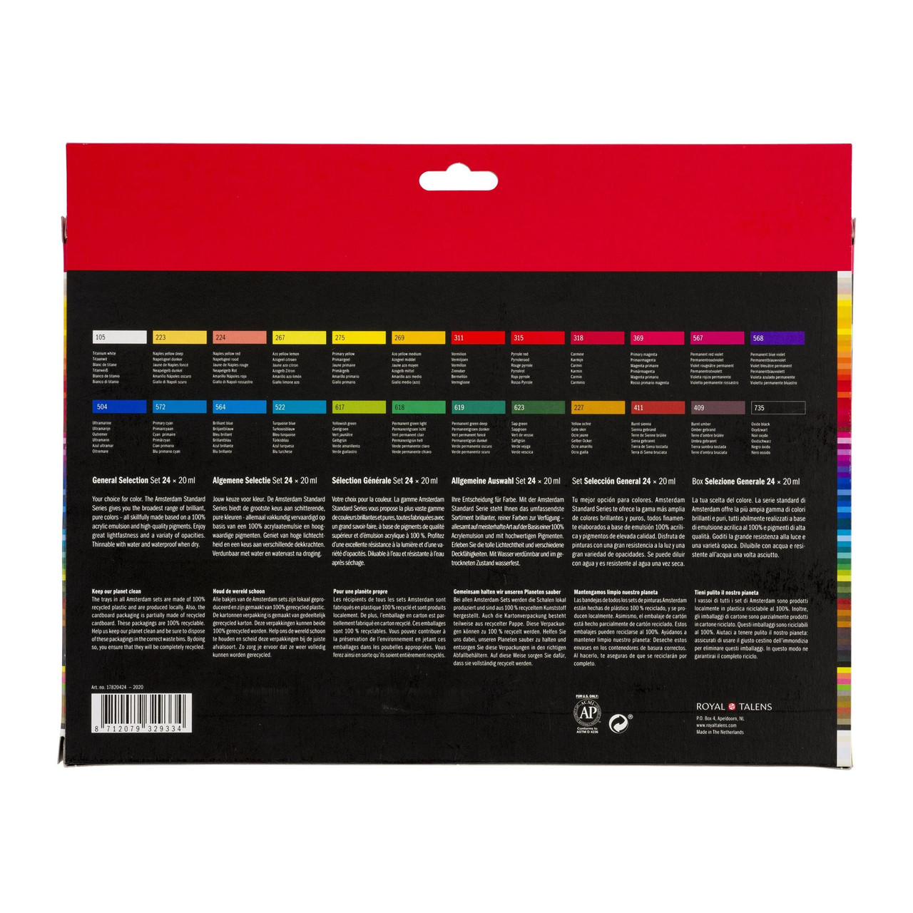 Amsterdam Standard Acrylic General Selection Paint Set | 24 x 20ml