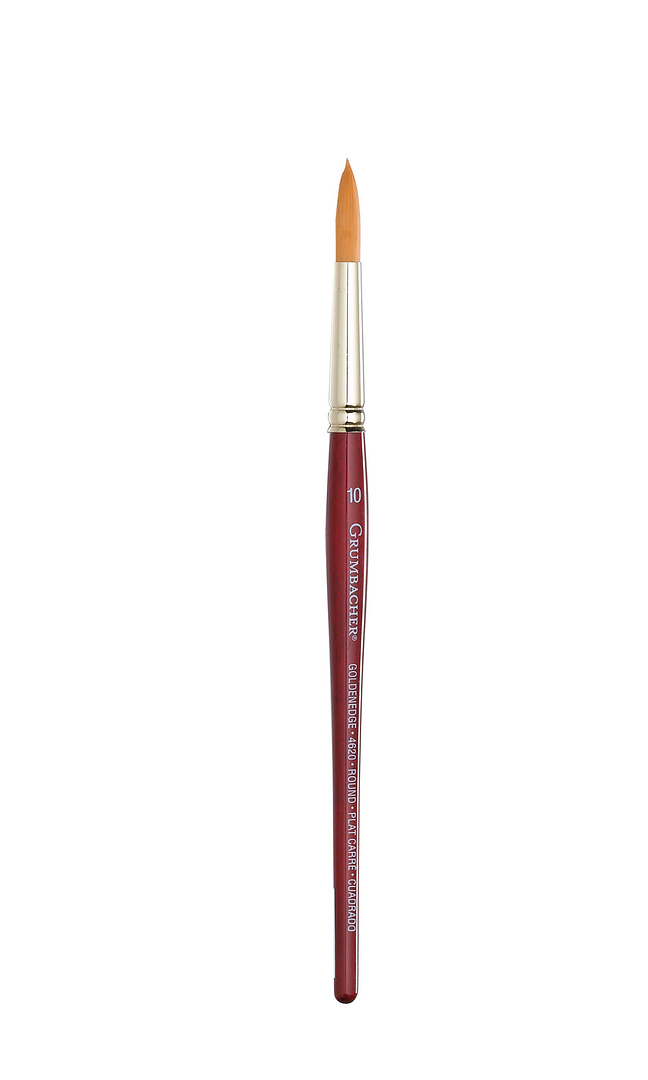 Grumbacher Goldenedge Synthetic Round Watercolor Brush, Size 10 (4620.10)