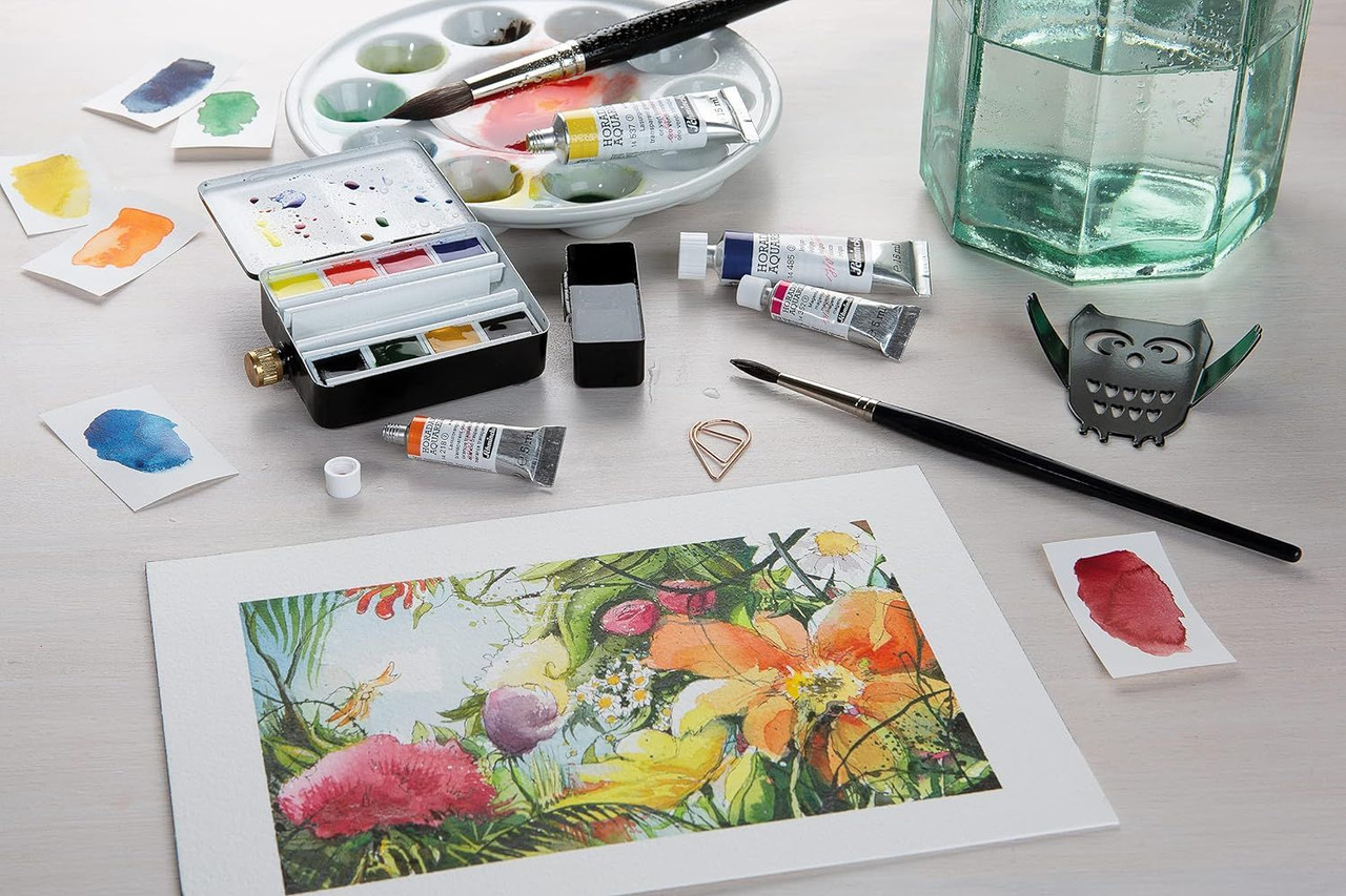Schmincke Horadam Aquarell Watercolor Half Pan 8 Color Metal Travel Box (74408)