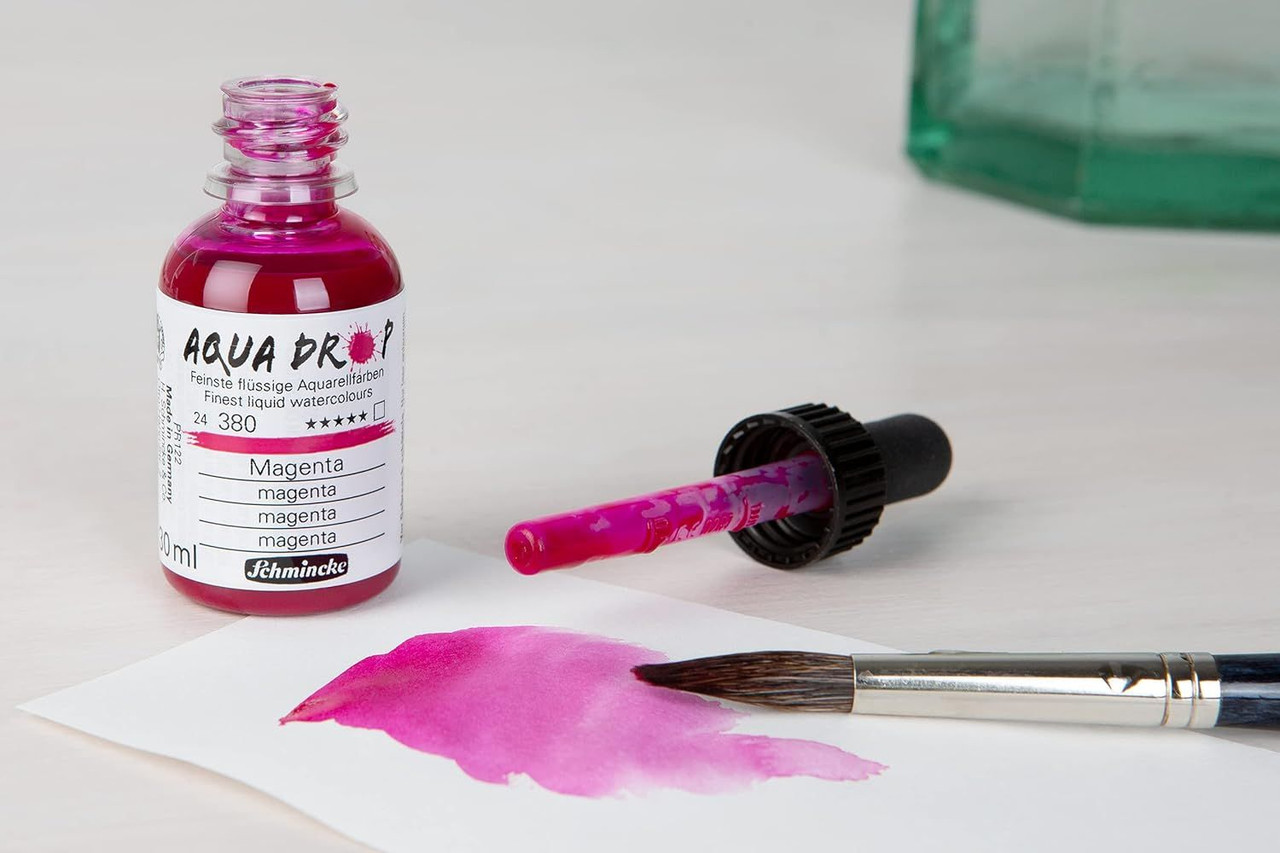 Schmincke Aqua Drop Liquid Watercolor Primary Paint Set of 5, 30ml Bottles 78005