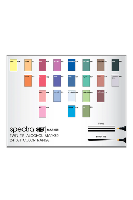 Chartpak Spectra AD Marker Set 24 Basic Colors