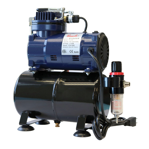 Paasche D3000R 1/5 HP Airbrush Compressor with Tank, Regulator & Moisture Trap