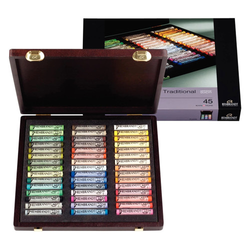 Rembrandt Soft Pastel Wooden Box Set - 45 Full Stick Landscape Selection