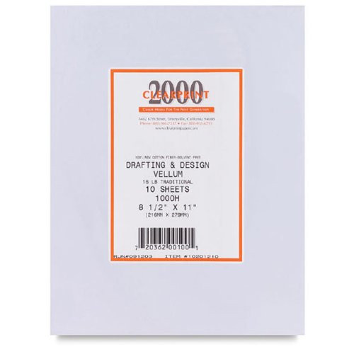 Clearprint Design Vellum 24 In. X 36 In. Sheets Pack Of 10 No. 1000H