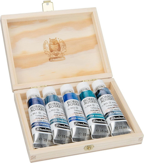 Schmincke Horadam Watercolor Deep Sea Supergranulation Set of 5, 15ml Tubes