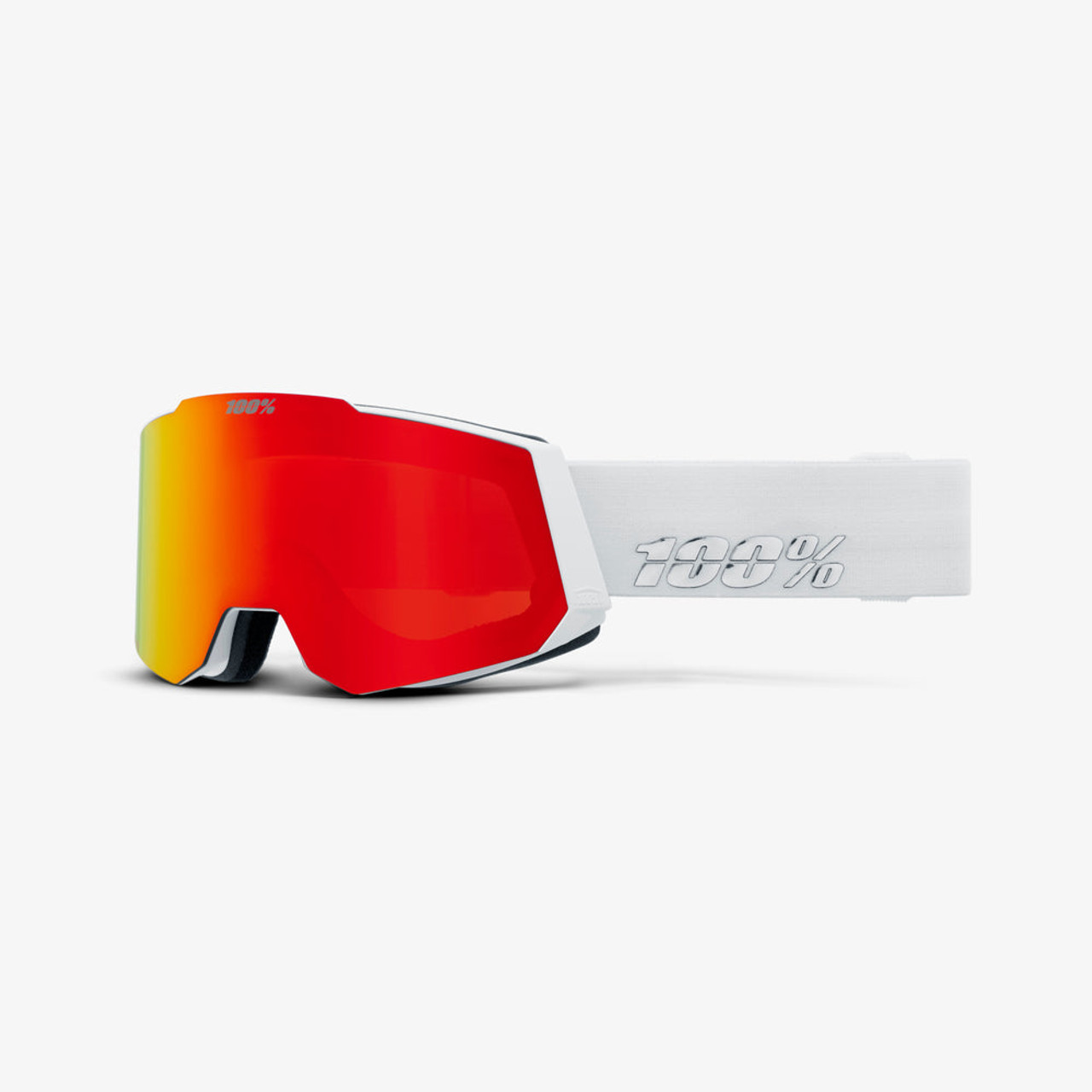 2023 100% SNOWCRAFT Alt Fit Goggle Snow White/HiPER® Red Mirror