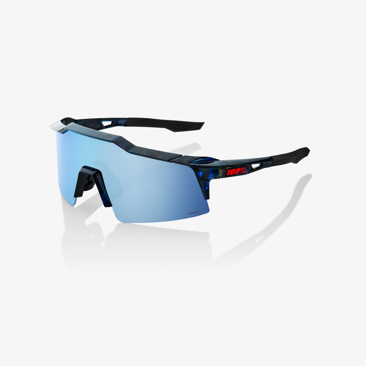 2023 100% SPEEDCRAFT® SL Black Holographic HiPER® Blue Multilayer Mirror  Lens Sunglasses