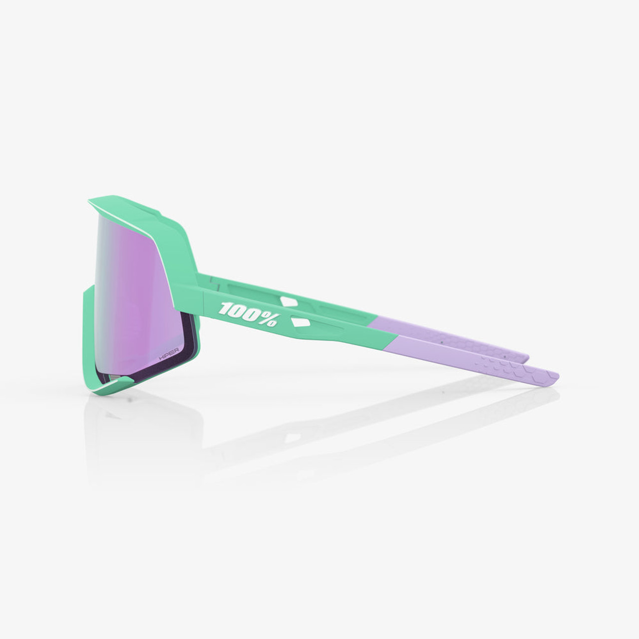 2023 100% GLENDALE® Soft Tact Mint HiPER® Lavender Mirror Lens Sunglasses