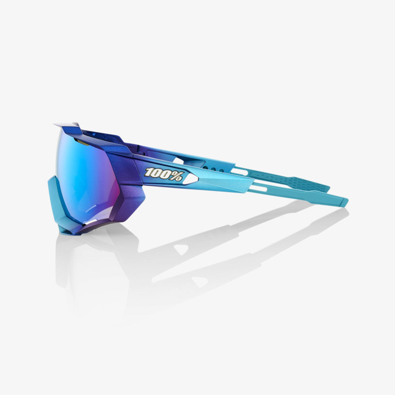 2023 100% SPEEDTRAP® Matte Metallic Into the Fade Blue Topaz Multilayer  Mirror Lens Sunglasses