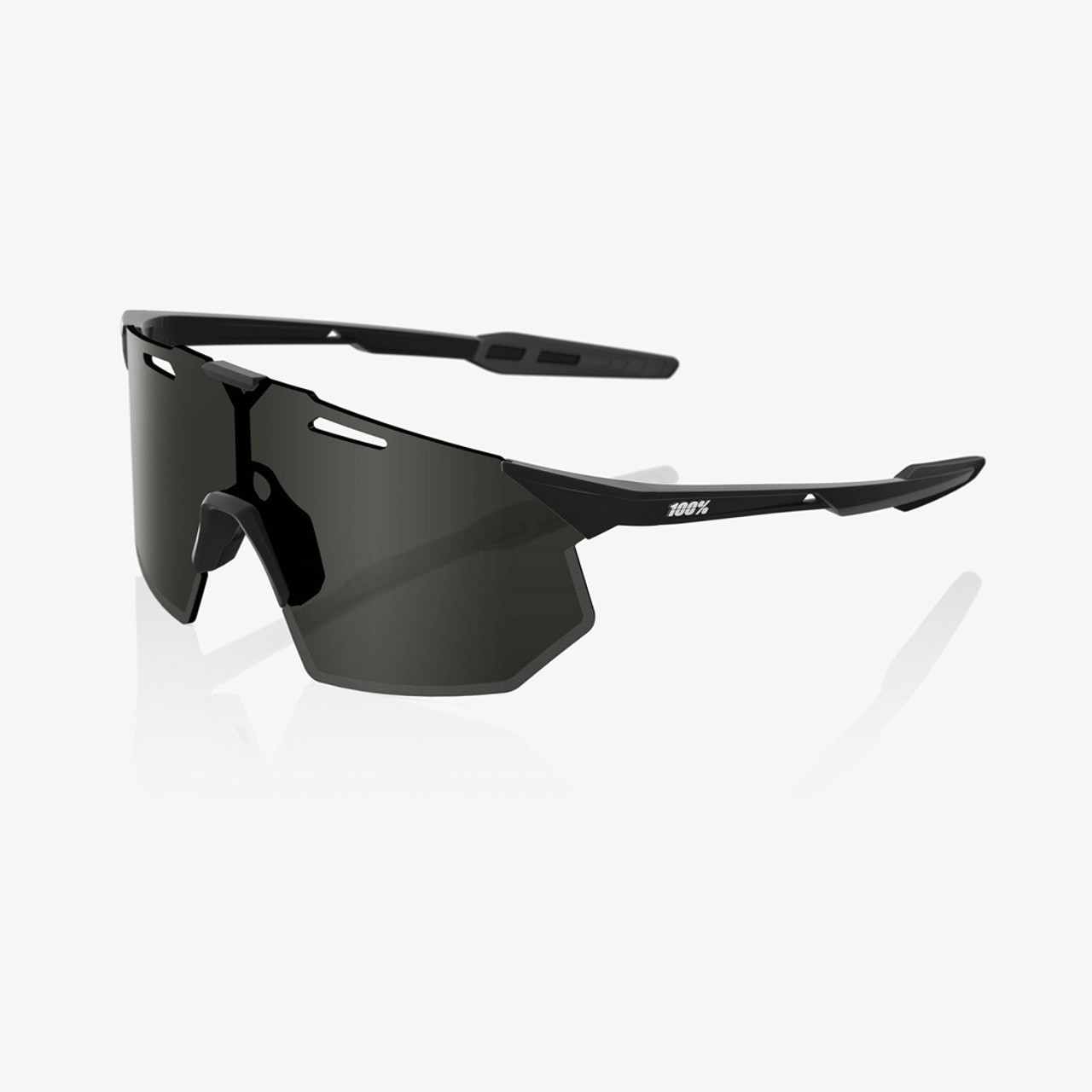 アクセサリー 100% HYPERCRAFT Matte Black HiPER Red 100% Hypercraft Matte Black Adult Sunglasses w/ Hiper Red