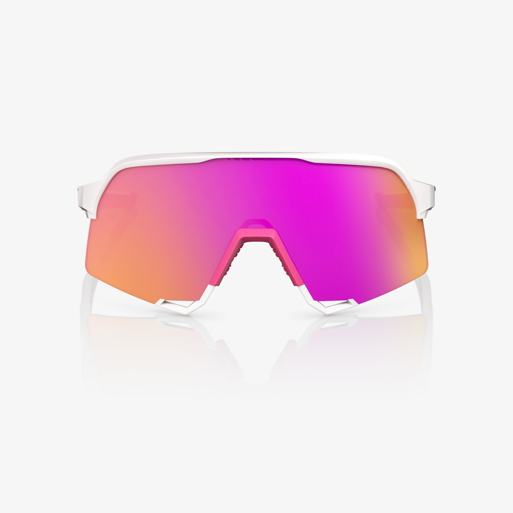 2025 100% S3 Matte White/Pink Hiper Vital Pink Mirror Lens