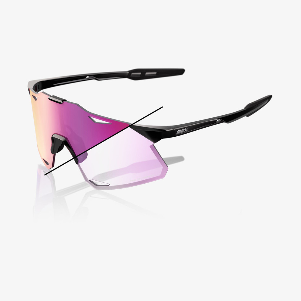 2025 100% Hypercraft Gloss Black Purple Mirror Photochromic Lens