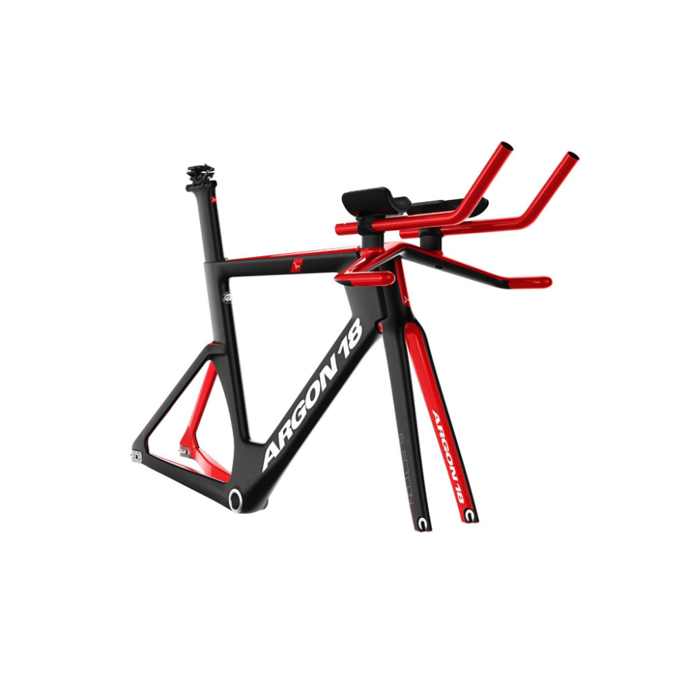 2026 Argon 18 Electron Pro RIO Pursuit Frameset - Black Matte/Red