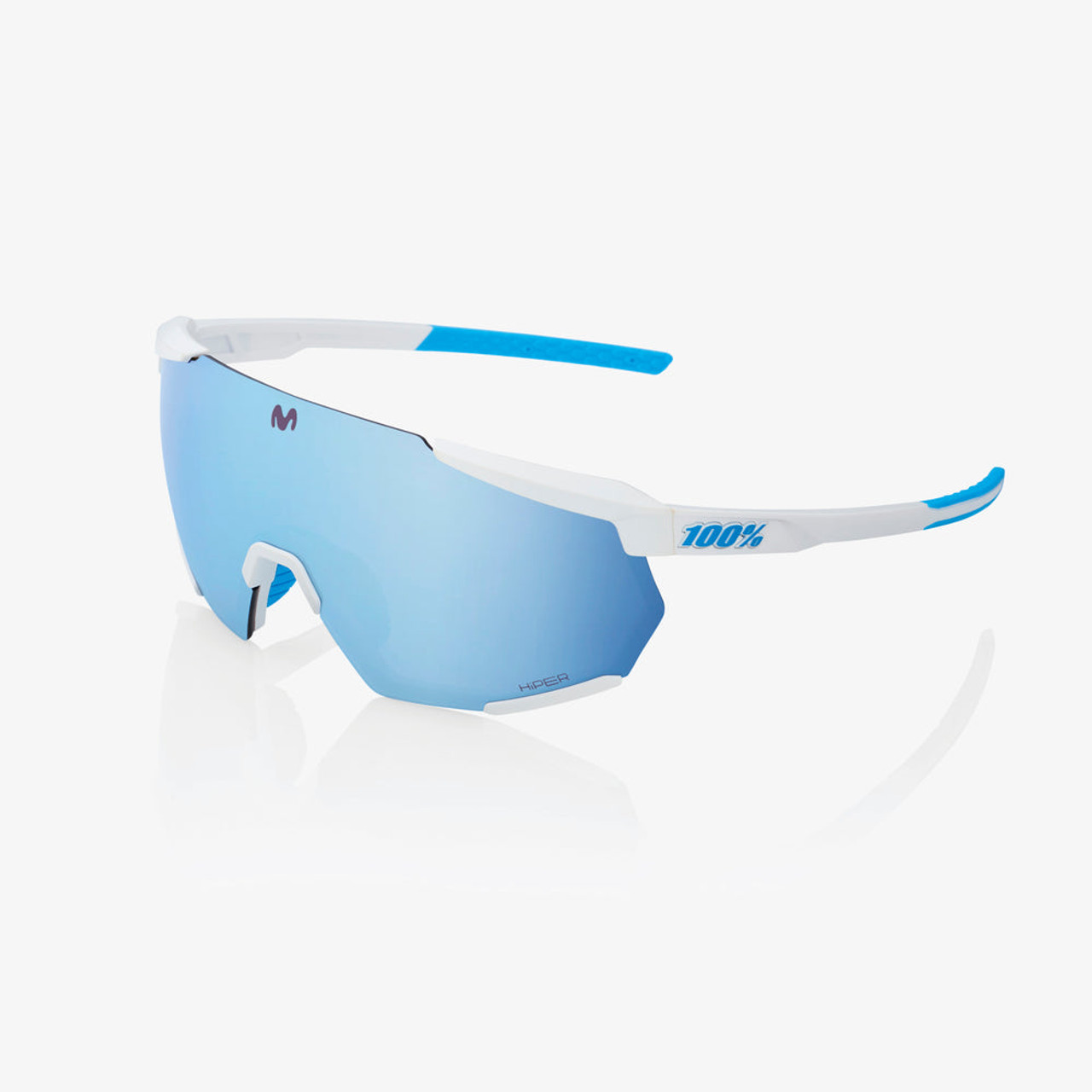 2023 100% Racetrap 3.0 SE Movistar Team White HiPER Blue Multilayer Mirror  Lens