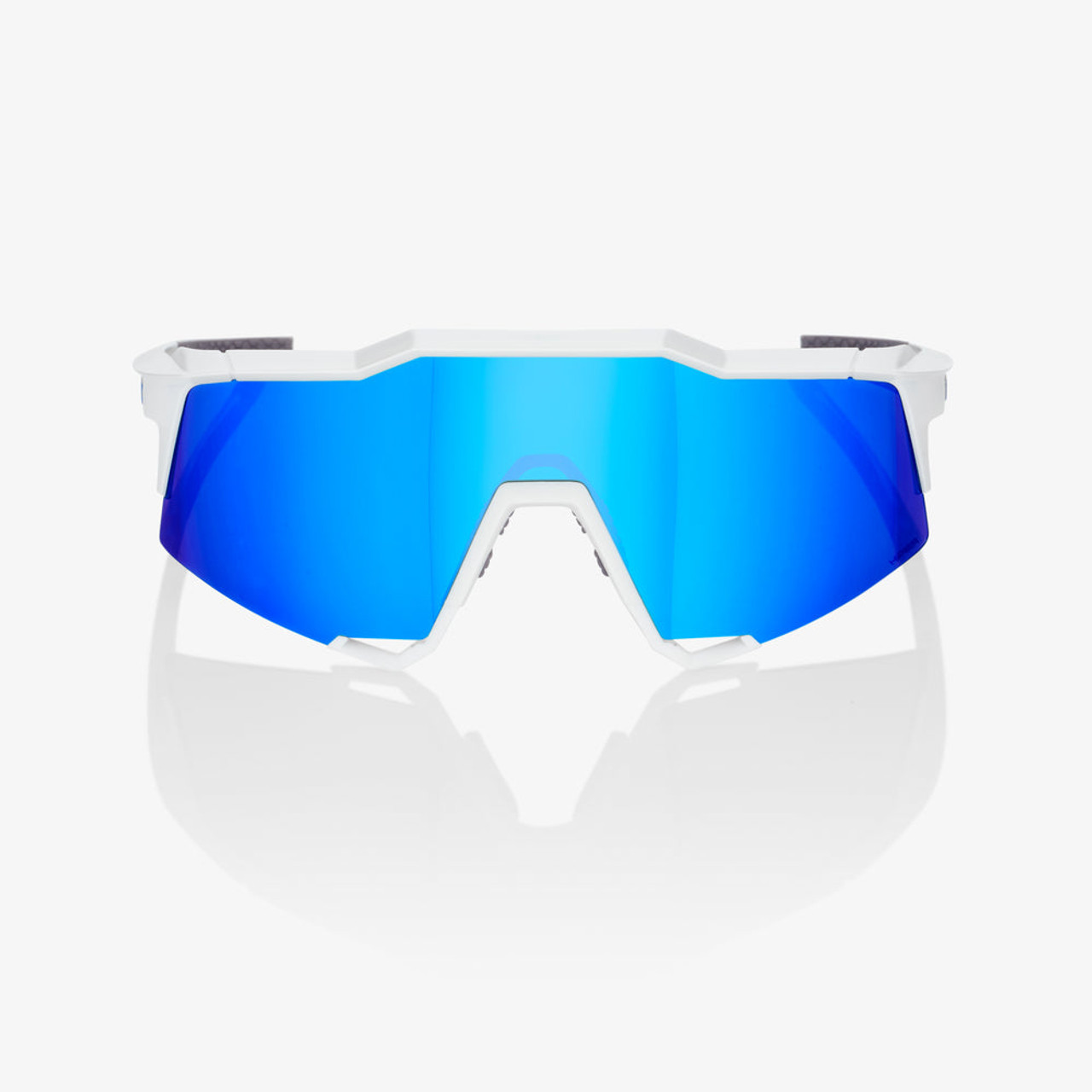 2023 100% SPEEDCRAFT Matte White HiPER Blue Multilayer Mirror Lens