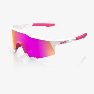 2025 100% Speedcraft Matte White/Pink Hiper Vital Pink Mirror Lens 2025 100% Speedcraft Matte White/Pink Hiper Vital Pink Mirror Lens