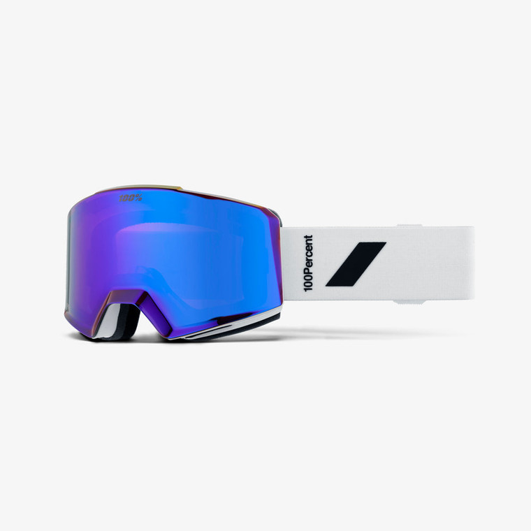 2023 100% NORG Goggle Snow White/HiPER® Violet Mirror w/ Bonus HiPER® Turquoise Mirror Sunglasses