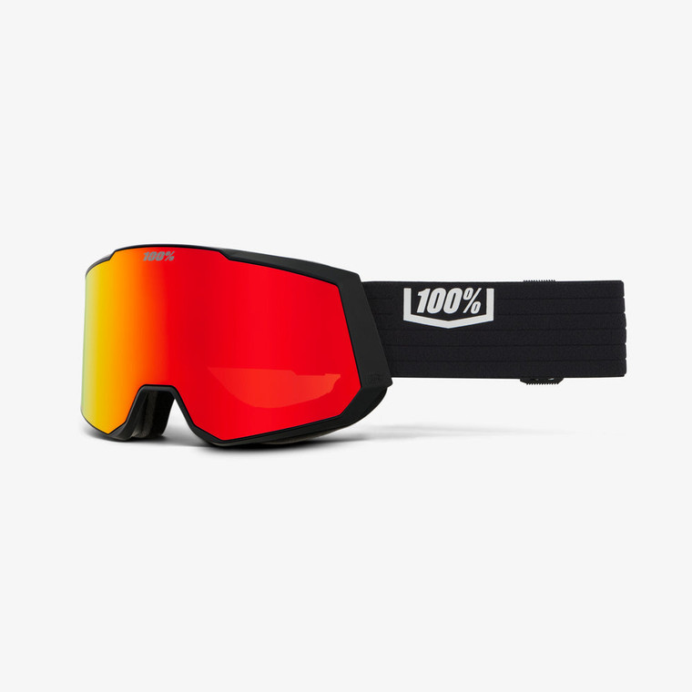 2023 100% SNOWCRAFT XL Alt Fit Goggle Snow Black/HiPER® Red Mirror w/ Bonus HIPER® Turquoise Mirror Sunglasses