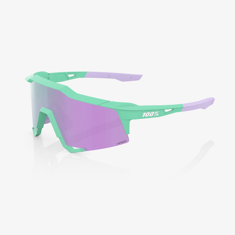 2023 100% SPEEDCRAFT® Soft Tact Mint HiPER® Lavender Mirror Lens Sunglasses