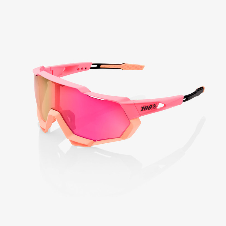 2023 100% SPEEDTRAP® Matte Washed Out Neon Pink Purple Multilayer Mirror Lens Sunglasses