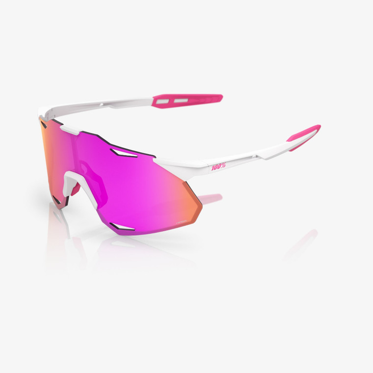 2026 100% Hypercraft&reg; XS Matte White/Pink Hiper&reg; Vital Pink Mirror Lens w/ Bonus Clear image