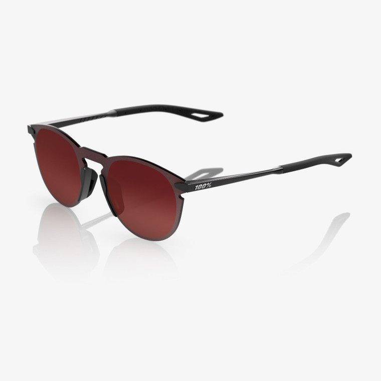 2026 100% Legere&trade; Round Polished Black Gradient Brown/Red Lens image