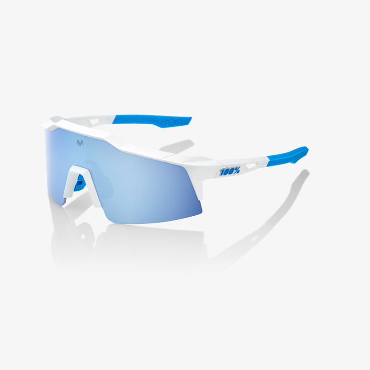 2022 100% Speedcraft SL SE Movistar Team White HiPER Blue Multilayer Mirror Lens