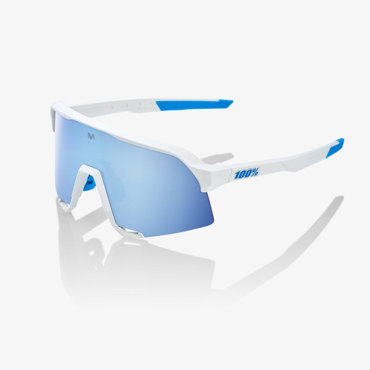 2022 100% S3 SE Movistar Team White HiPER Blue Multilayer Mirror Lens