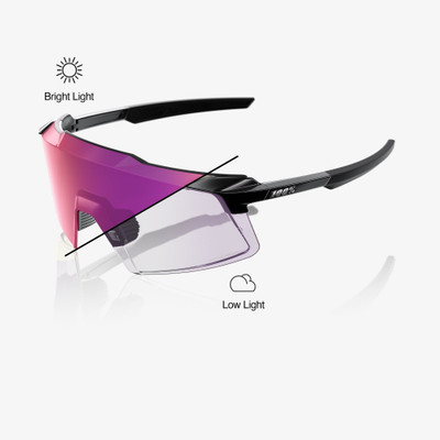 カエル　クロスオーバー　アロマティック 2026 100% Aerocraft® Gloss Black Photochromic Purple Mirror