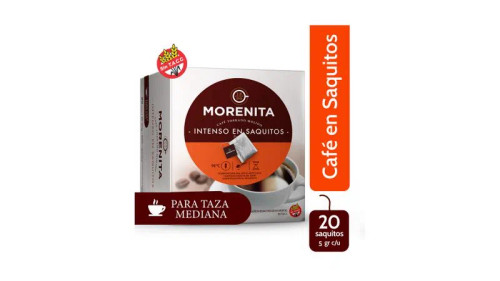 Morenita Café Torrado Molido Intenso, 100 g / 3.52 oz (20 Saquitos)