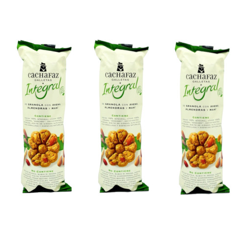 Cachafaz Integral Galletas de Avena, Granola, Almendras y Maní, 225 g / 7.93 oz ea (pack de 3 unidades)